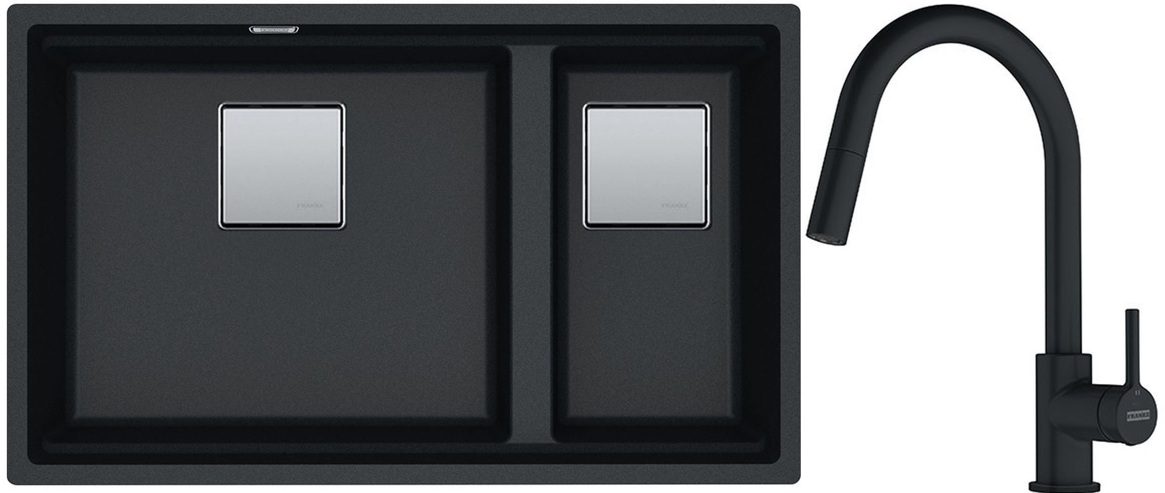 Conjunto fregadero de granito Franke Kanon 125.0529.871, grifo de cocina Franke Lina 115.0626.053