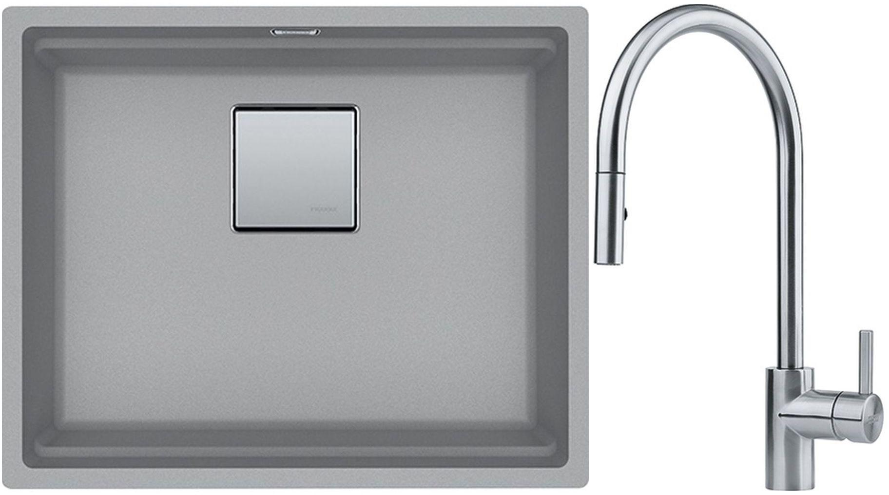 Conjunto fregadero de granito Franke Kanon 125.0529.605, grifo de cocina Franke Eos 115.0590.045