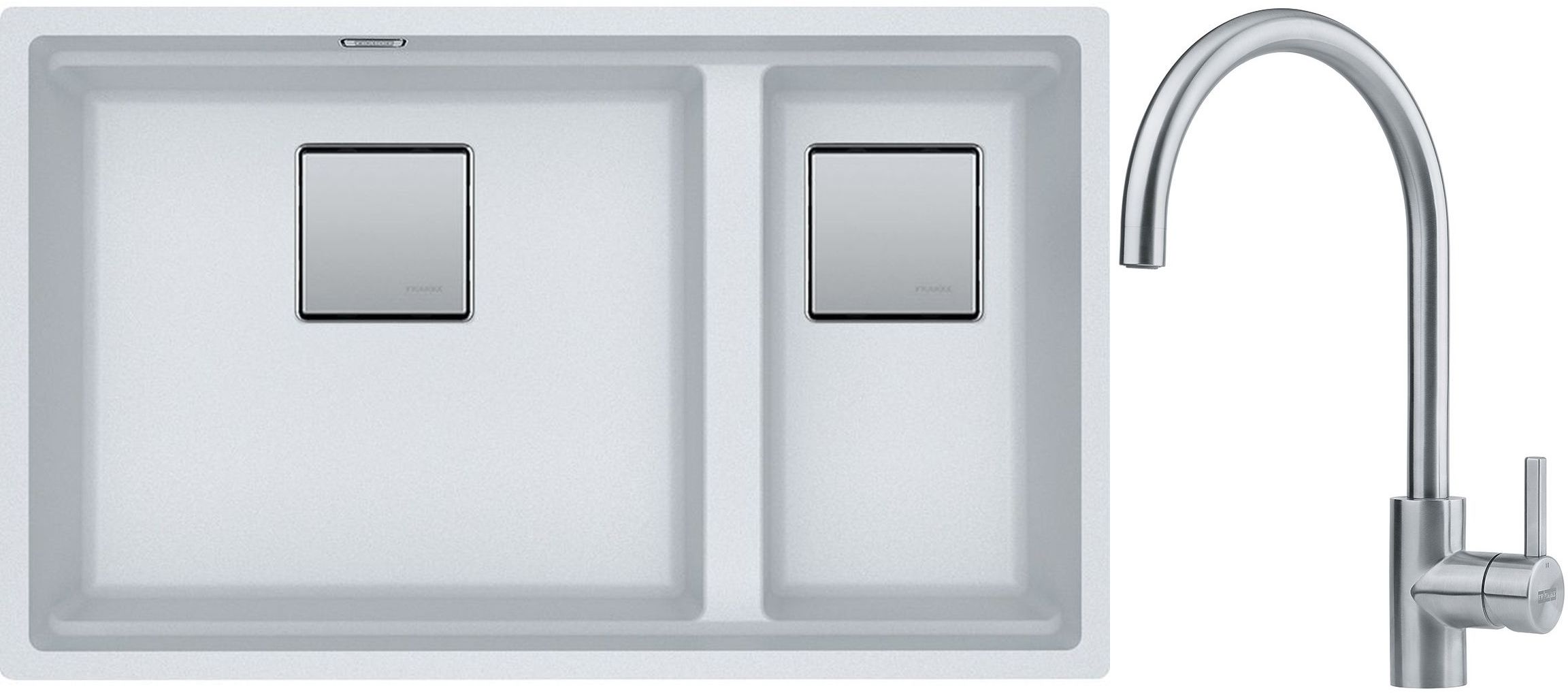 Conjunto fregadero de granito Franke Kanon 125.0529.874, grifo de cocina Franke Eos 115.0590.044