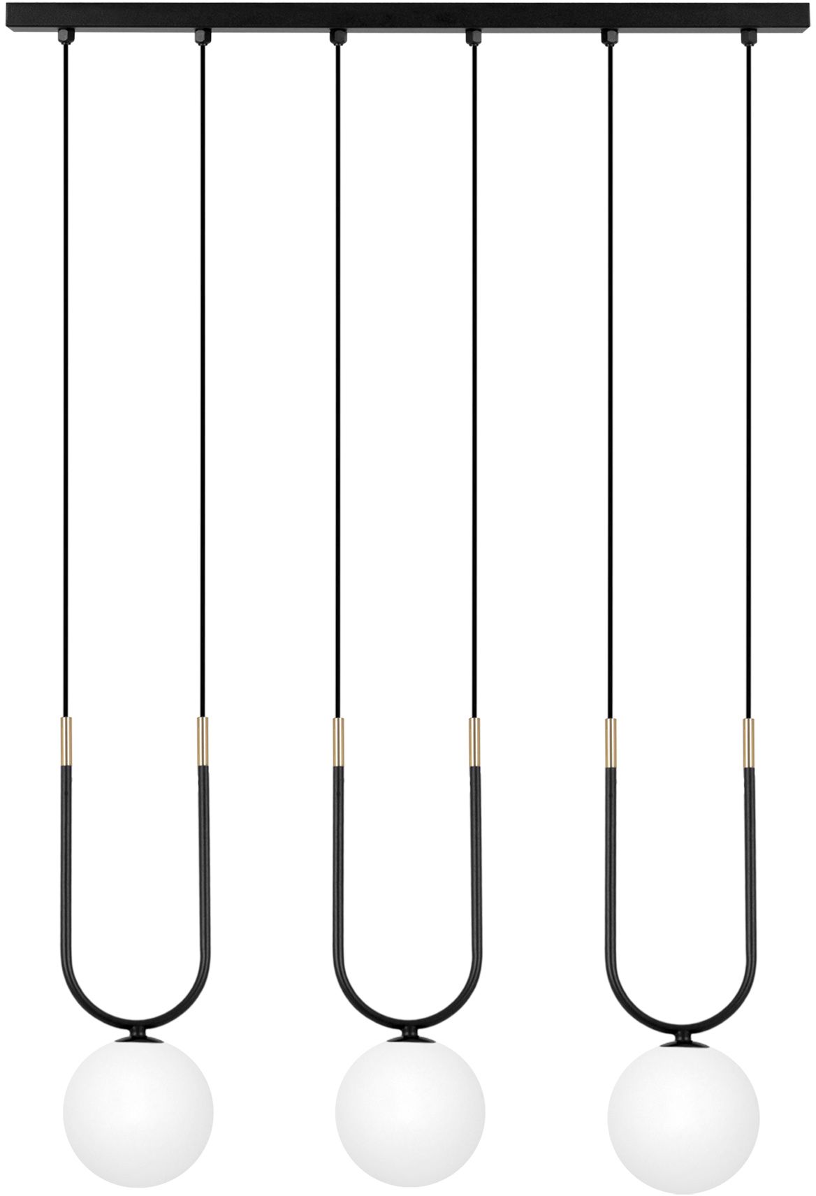 Kaja Enzo lámpara colgante 3x10 W blanco-negro-oro K-5591
