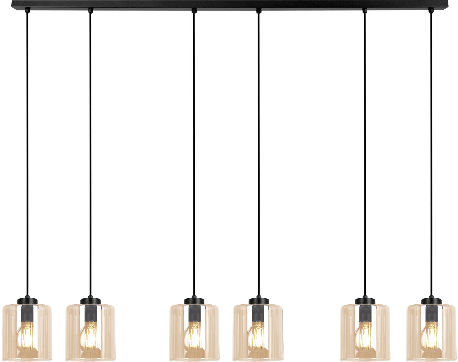 Kaja Soro lámpara colgante 6x15 W negro-ámbar K-5572