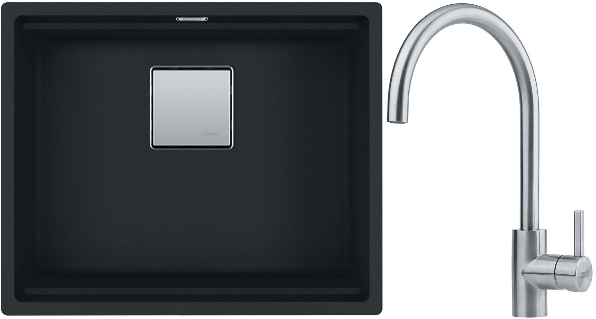 Conjunto fregadero de granito Franke Kanon 125.0630.925, grifo de cocina Franke Eos 115.0590.044