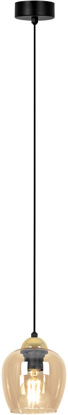 Kaja Tula lámpara colgante 1x15 W negro-oro-ámbar K-5605