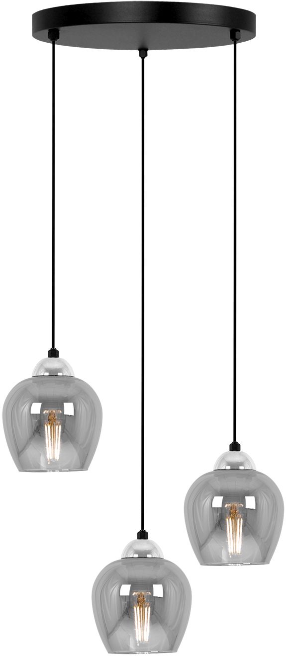 Kaja Nira lámpara colgante 3x15 W negro-cromo K-5611