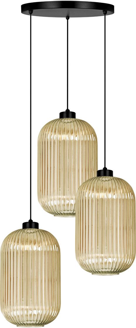 Kaja Fadiga lámpara colgante 3x15 W negro-ámbar K-5746