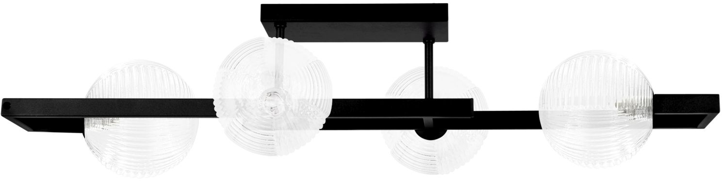 Kaja Parma lámpara de techo 4x10 W negro-transparente K-5761
