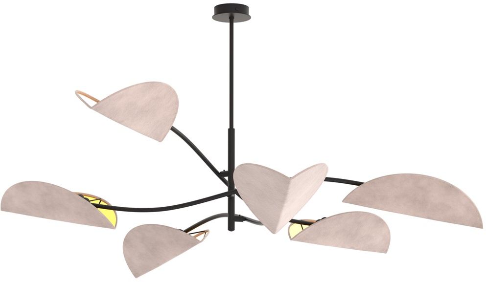 Emibig Lotus lámpara de techo 6x10 W gris 1462/6