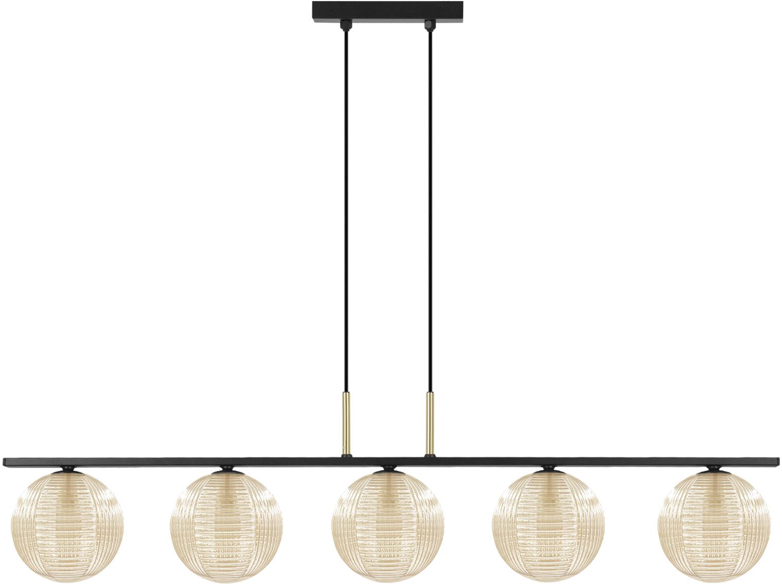 Kaja Giro lámpara colgante 5x10 W negro-oro-ámbar K-5688