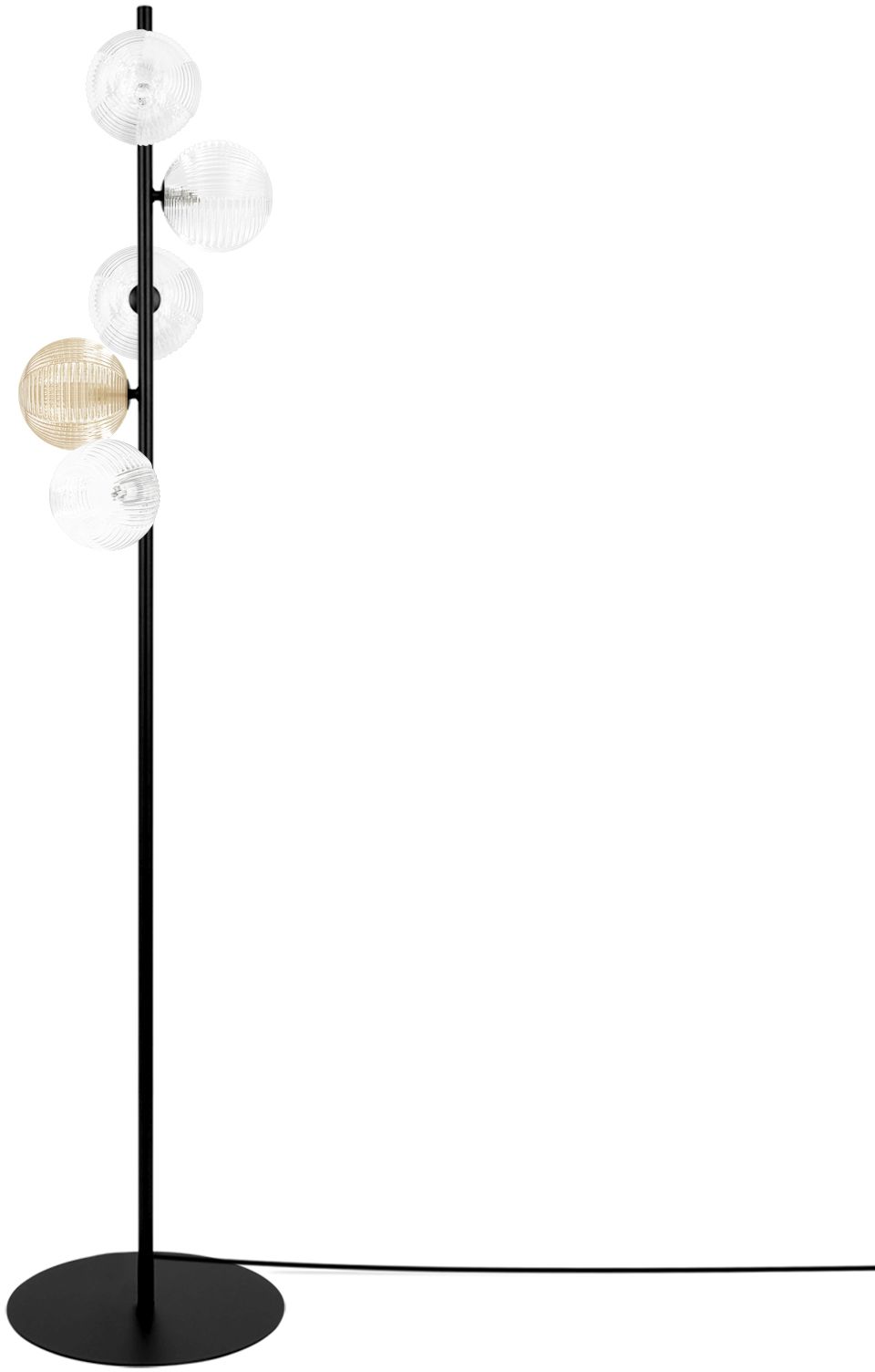 Kaja Saturno lámpara de pie 5x10 W negro-transparente-ámbar K-5698