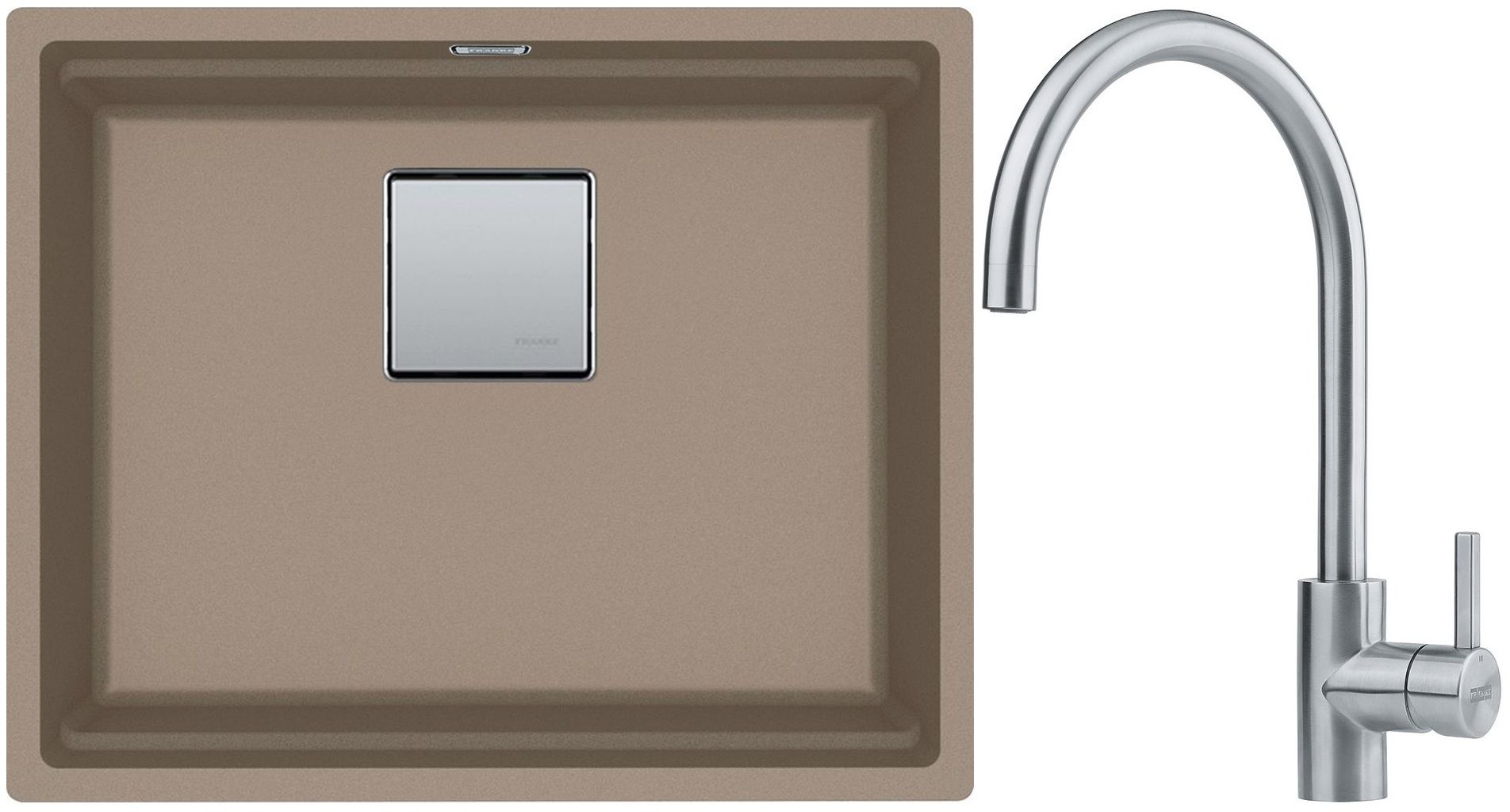 Conjunto fregadero de granito Franke Kanon 125.0529.602, grifo de cocina Franke Eos 115.0590.044