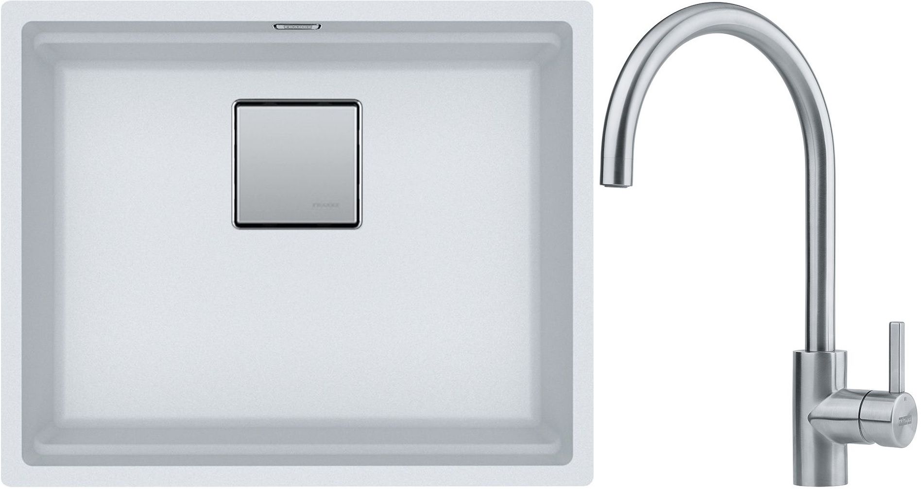 Conjunto fregadero de granito Franke Kanon 125.0529.604, grifo de cocina Franke Eos 115.0590.044