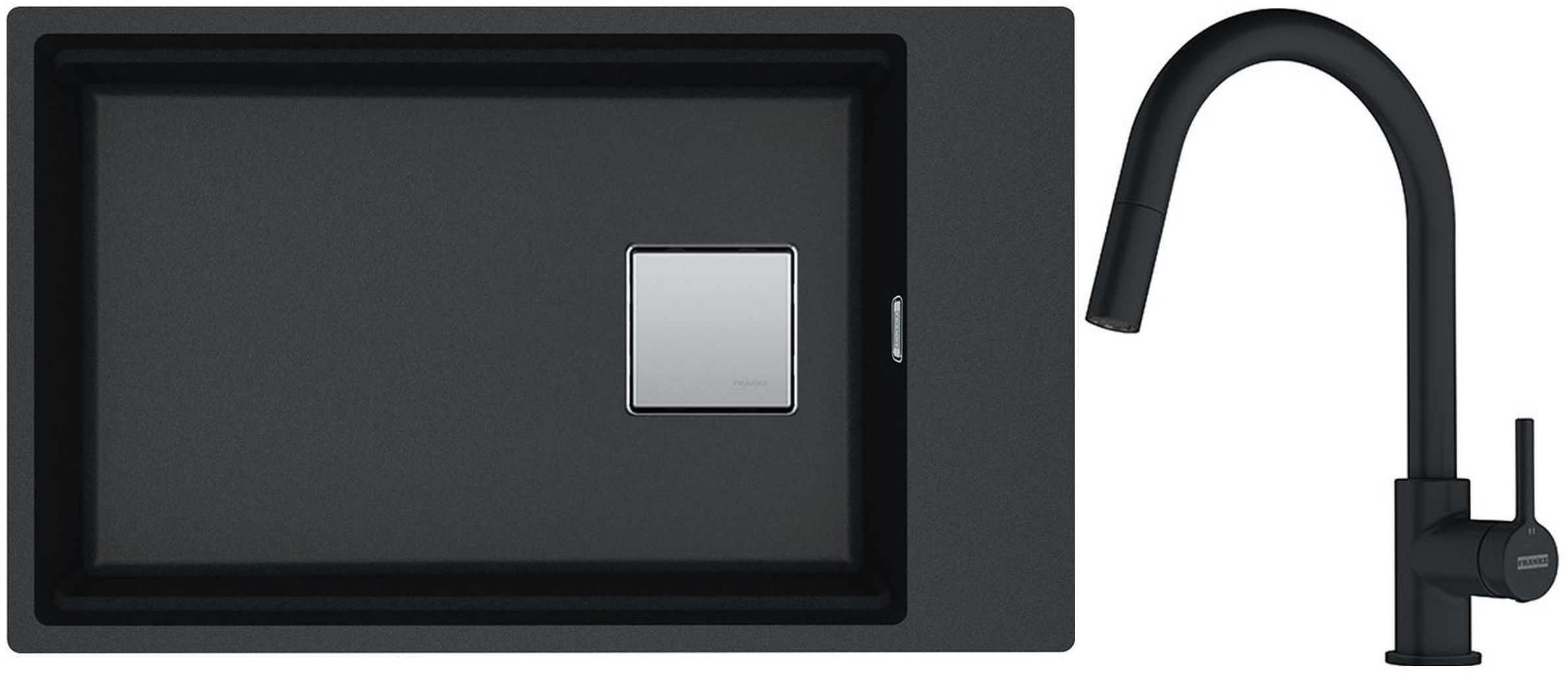 Conjunto fregadero de granito Franke Kanon 125.0529.612, grifo de cocina Franke Lina 115.0626.053