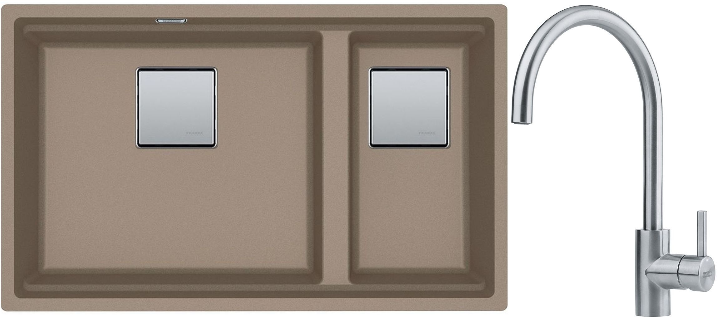 Conjunto fregadero de granito Franke Kanon 125.0529.872, grifo de cocina Franke Eos 115.0590.044