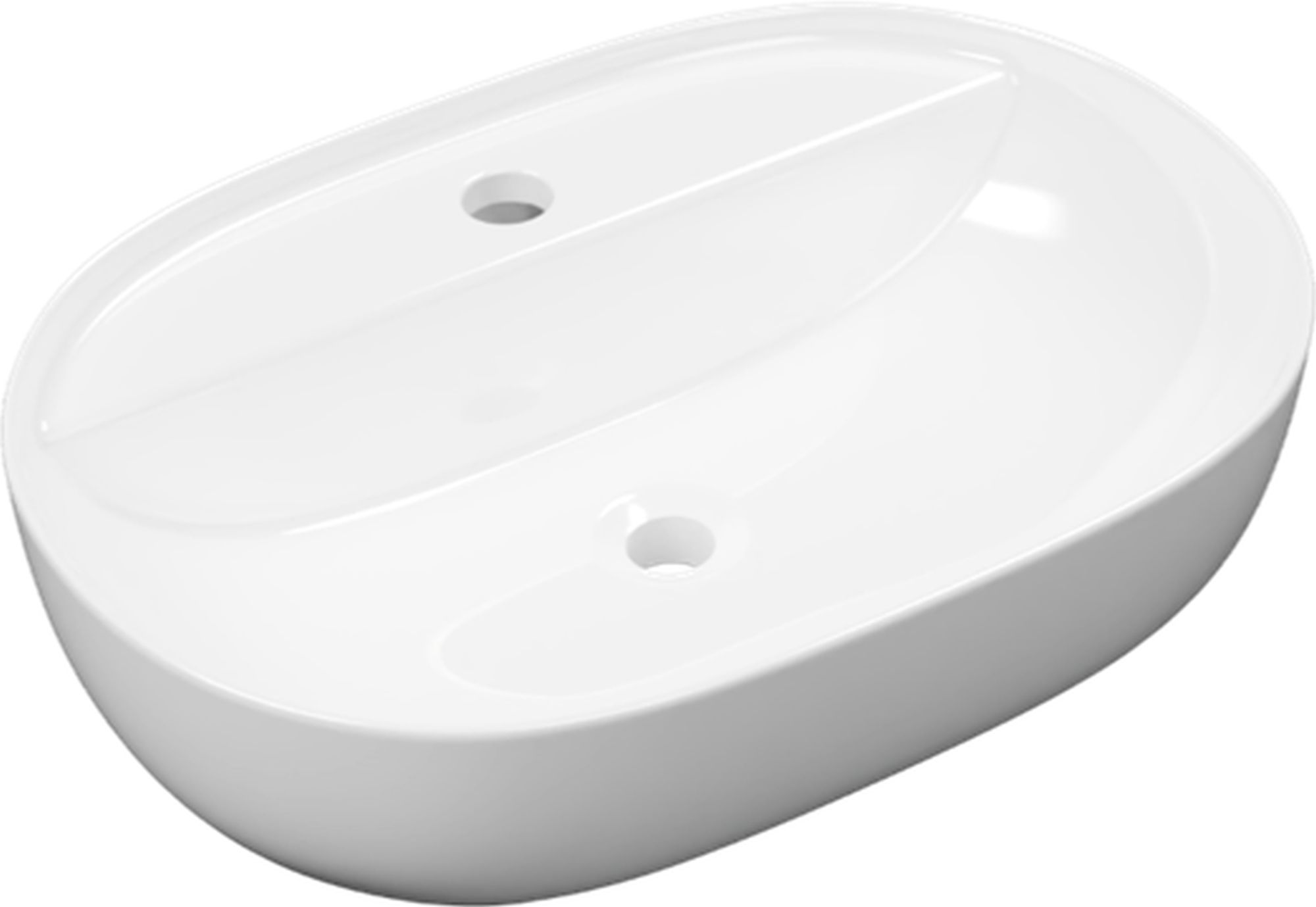 Excellent Jima lavabo 61x41 cm oval sobre encimera blanco CEAC.2002.615.WH