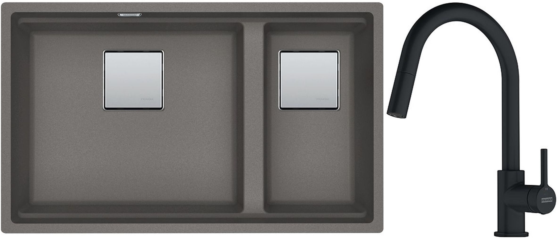 Conjunto fregadero de granito Franke Kanon 125.0529.875, grifo de cocina Franke Lina 115.0626.053