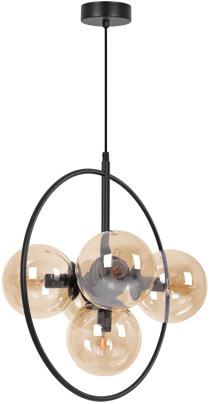 Kaja Piro lámpara colgante 5x10 W negro-ámbar K-5369