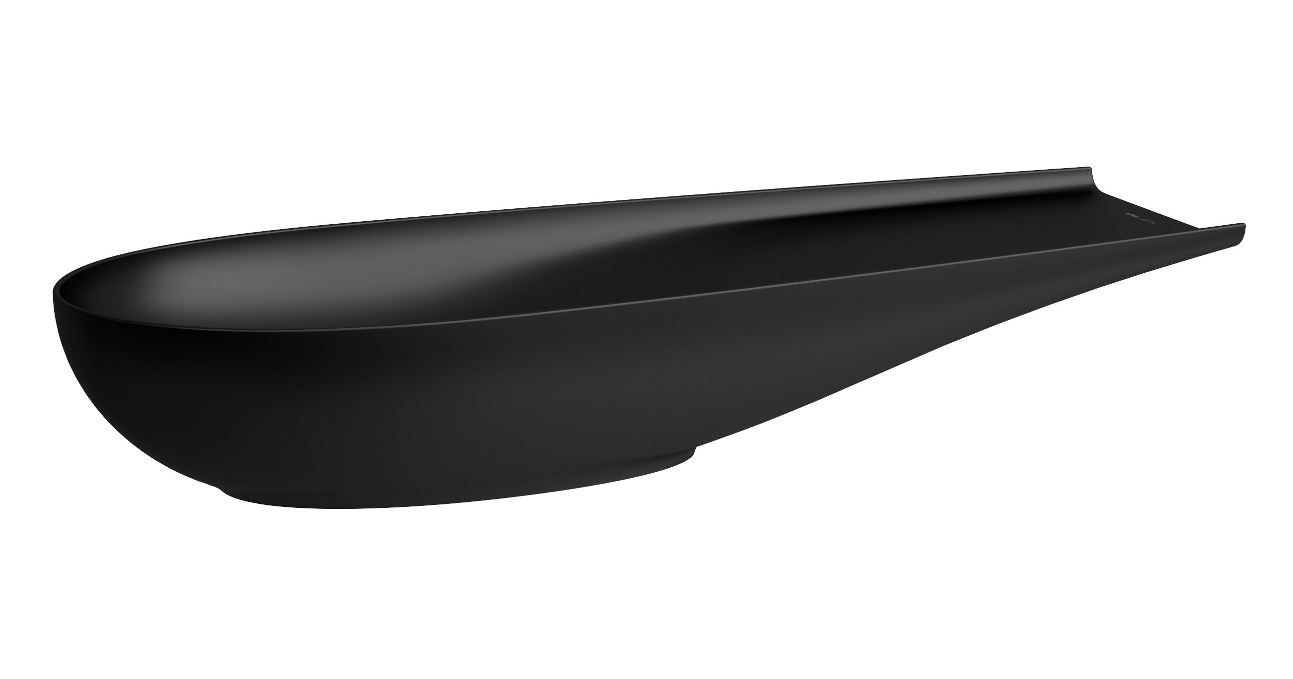 Laufen Il Bagno Alessi lavabo 100x38 cm oval sobre encimera negro mate H8189747161121