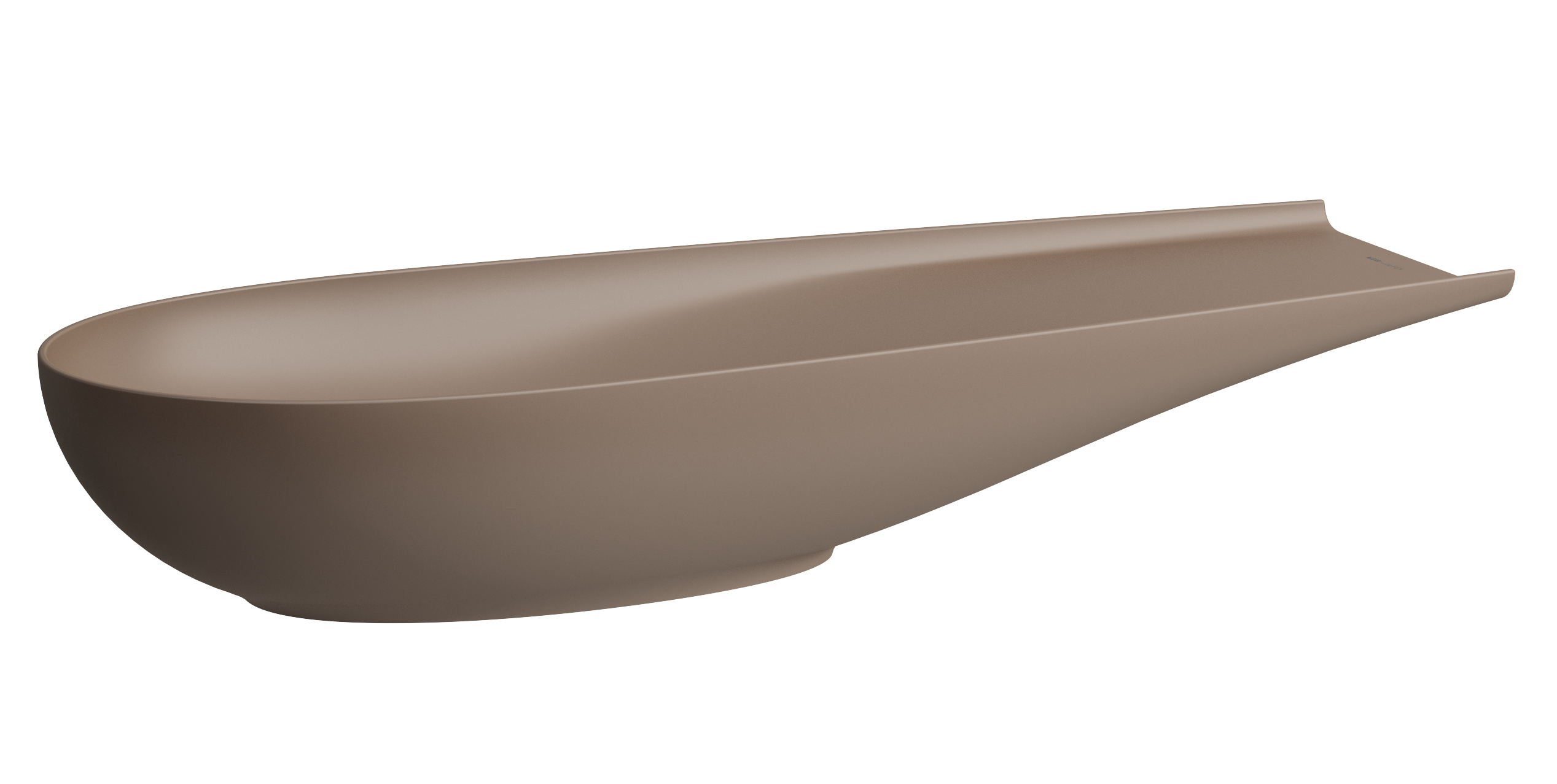 Laufen Il Bagno Alessi lavabo 100x38 cm oval sobre encimera marrón/beige mate H8189741881121
