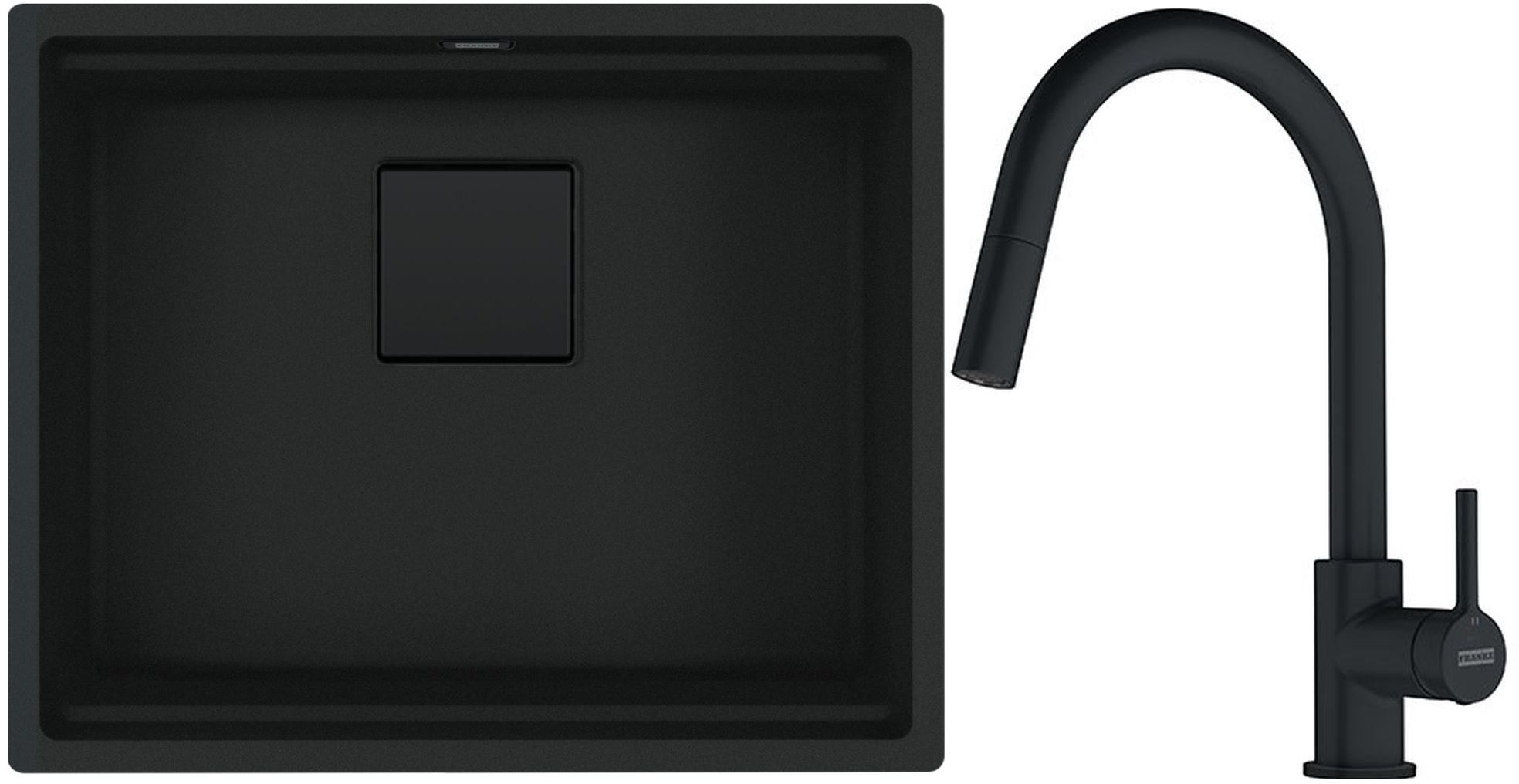 Conjunto fregadero de granito Franke Kanon 125.0721.150, grifo de cocina Franke Lina 115.0626.053