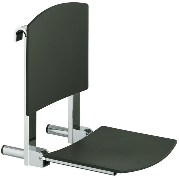 Keuco Plan Care asiento para ducha cromo-negro 34981010037