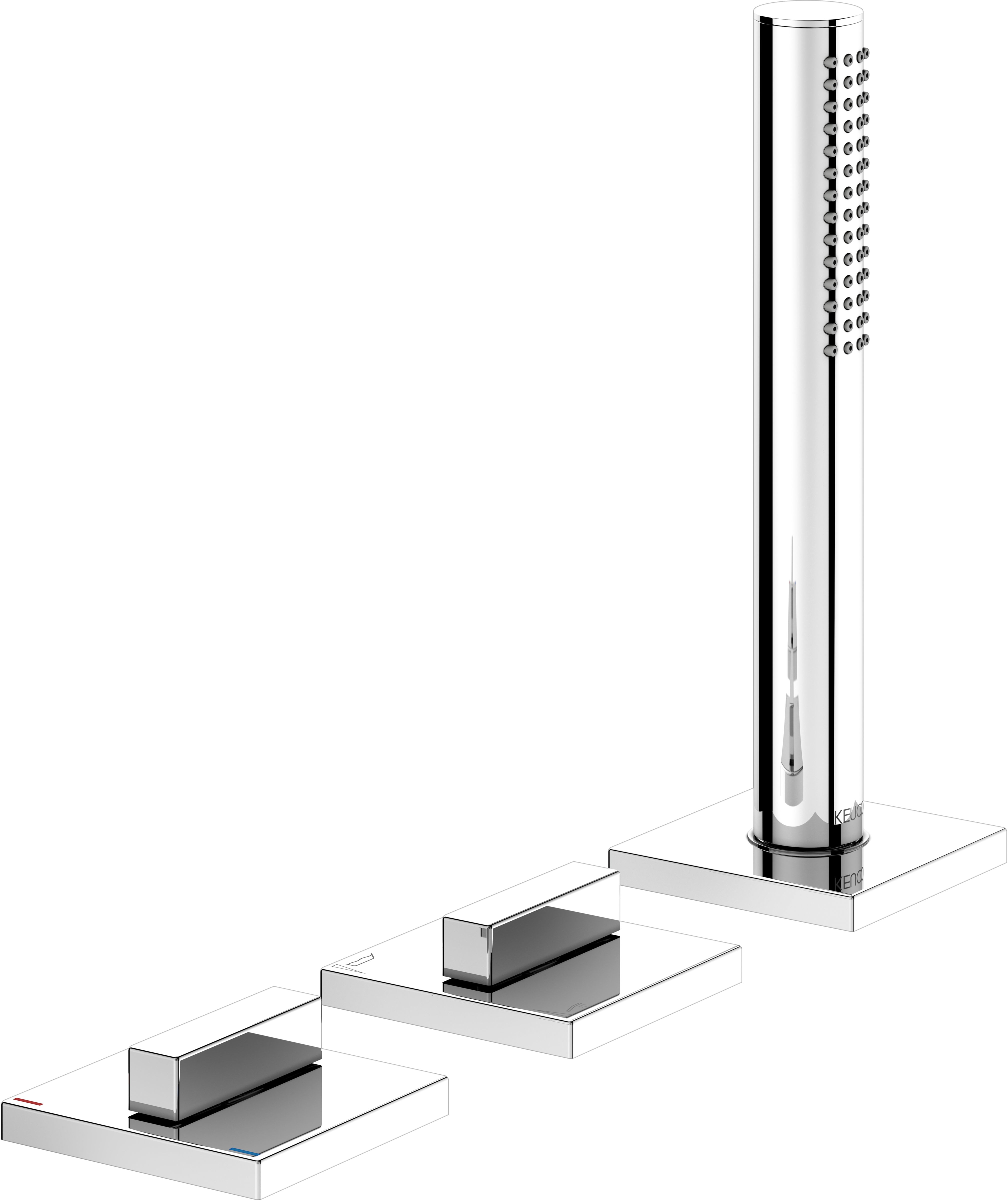 Keuco Edition 11 grifo de bañera y ducha en bañera cromo-negro 51130130500