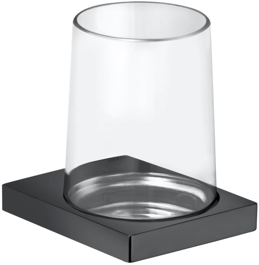 Keuco Edition 11 recipiente para cepillos de dientes negro-transparente-cromo 11150139000