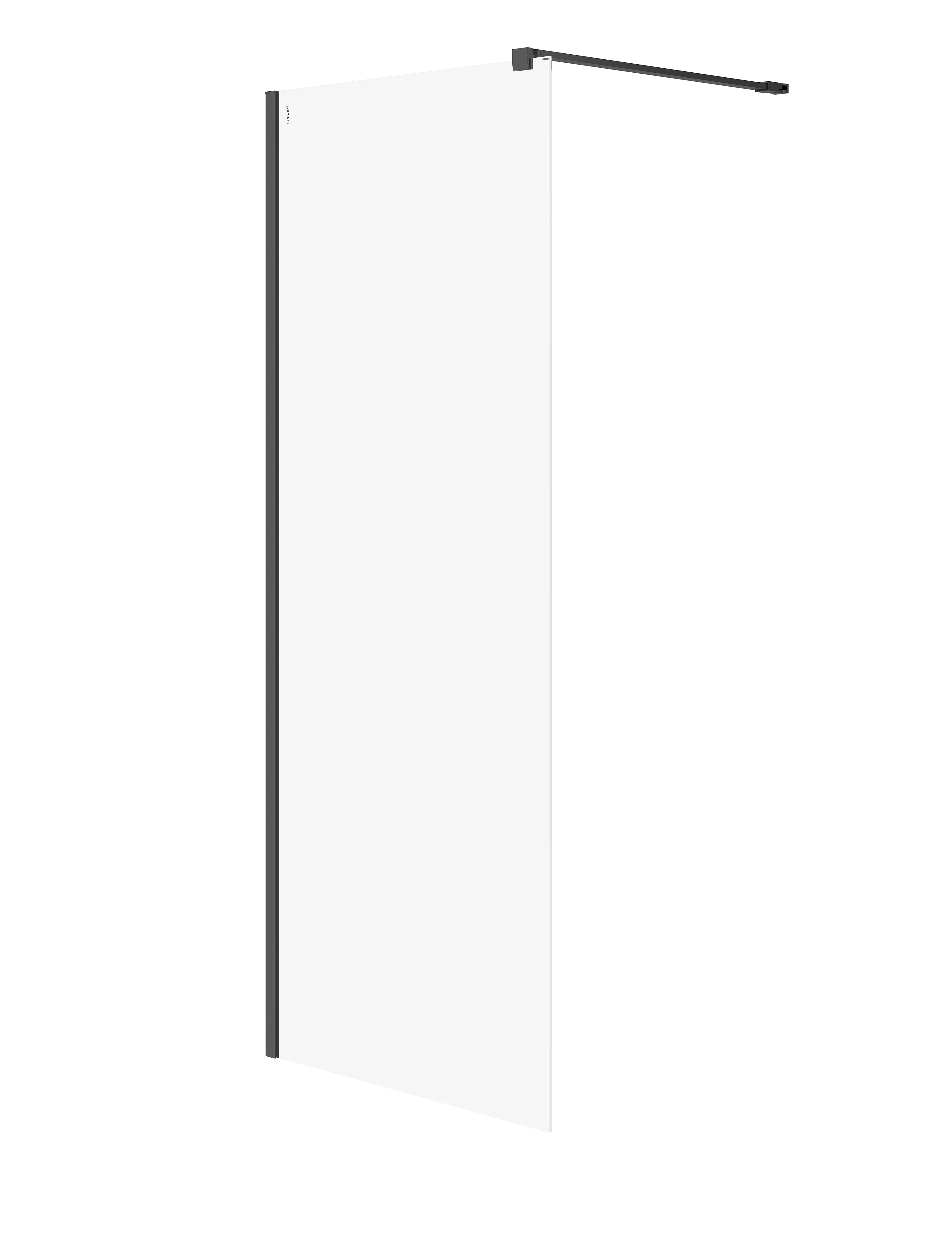 Cersanit Mille mampara de ducha walk-in 80 cm negro mate/vidrio transparente S161-007