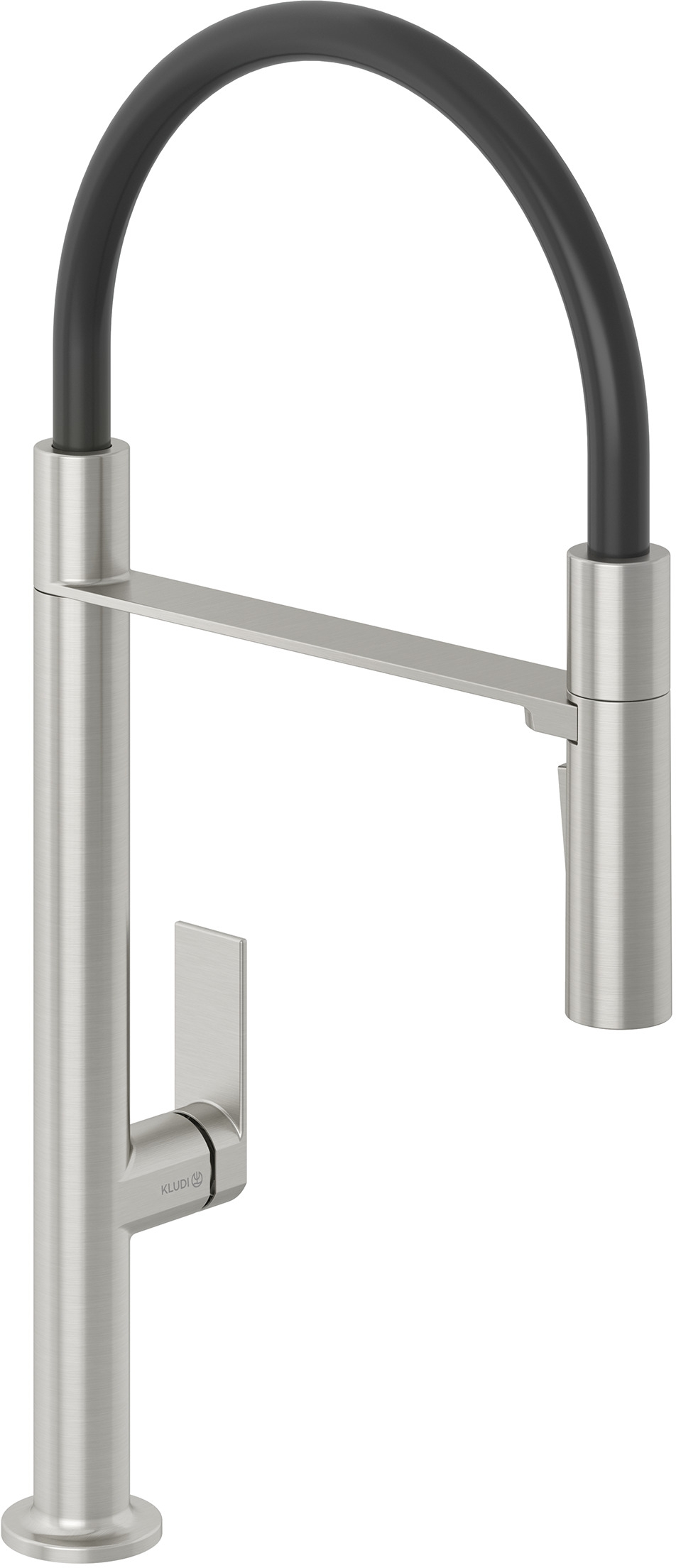 Kludi Qord grifo de cocina de pie negro-níquel 56859N575
