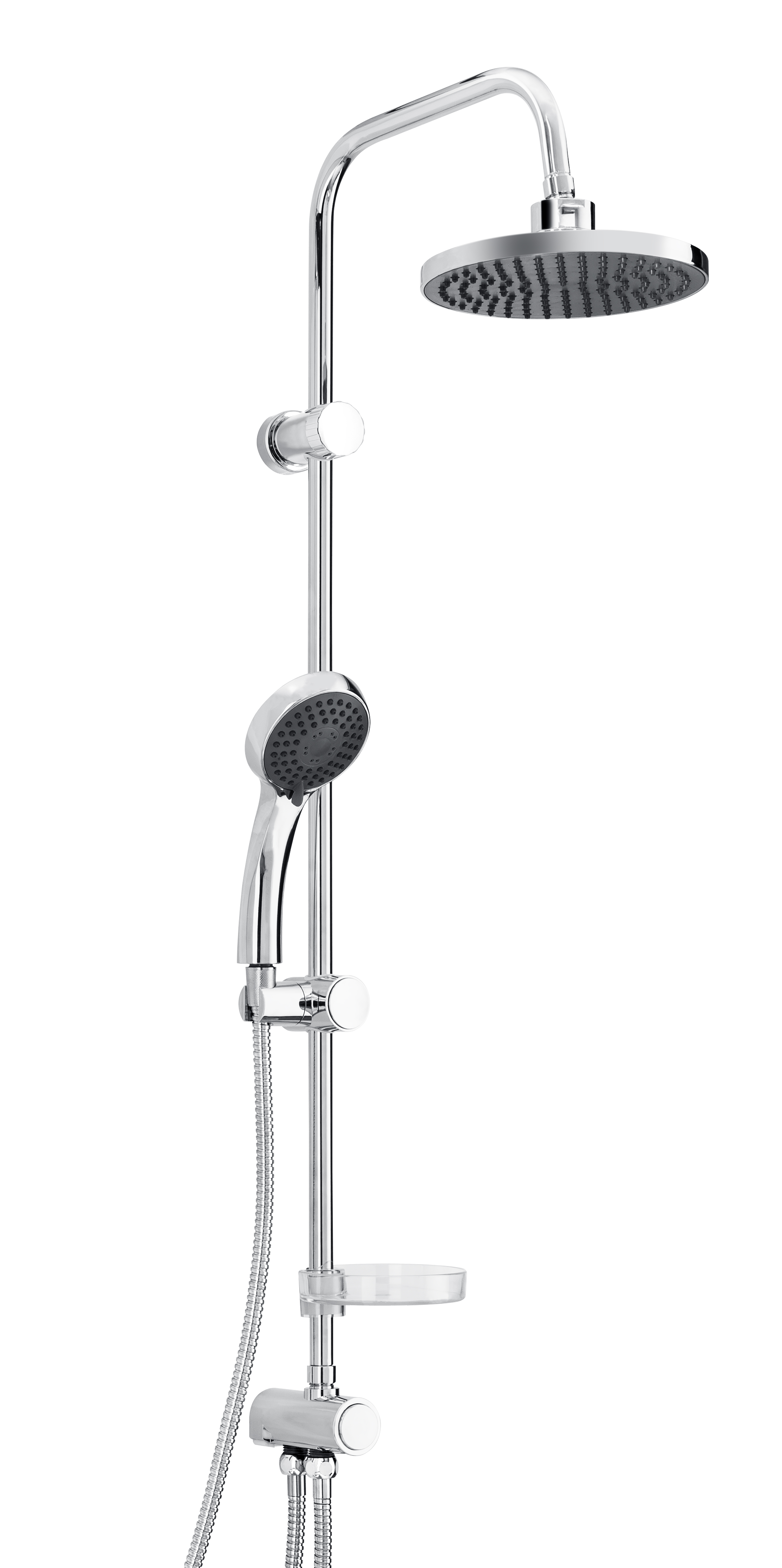 Hyggli Eco conjunto de ducha a pared con rociador con efecto lluvia cromo 18-141