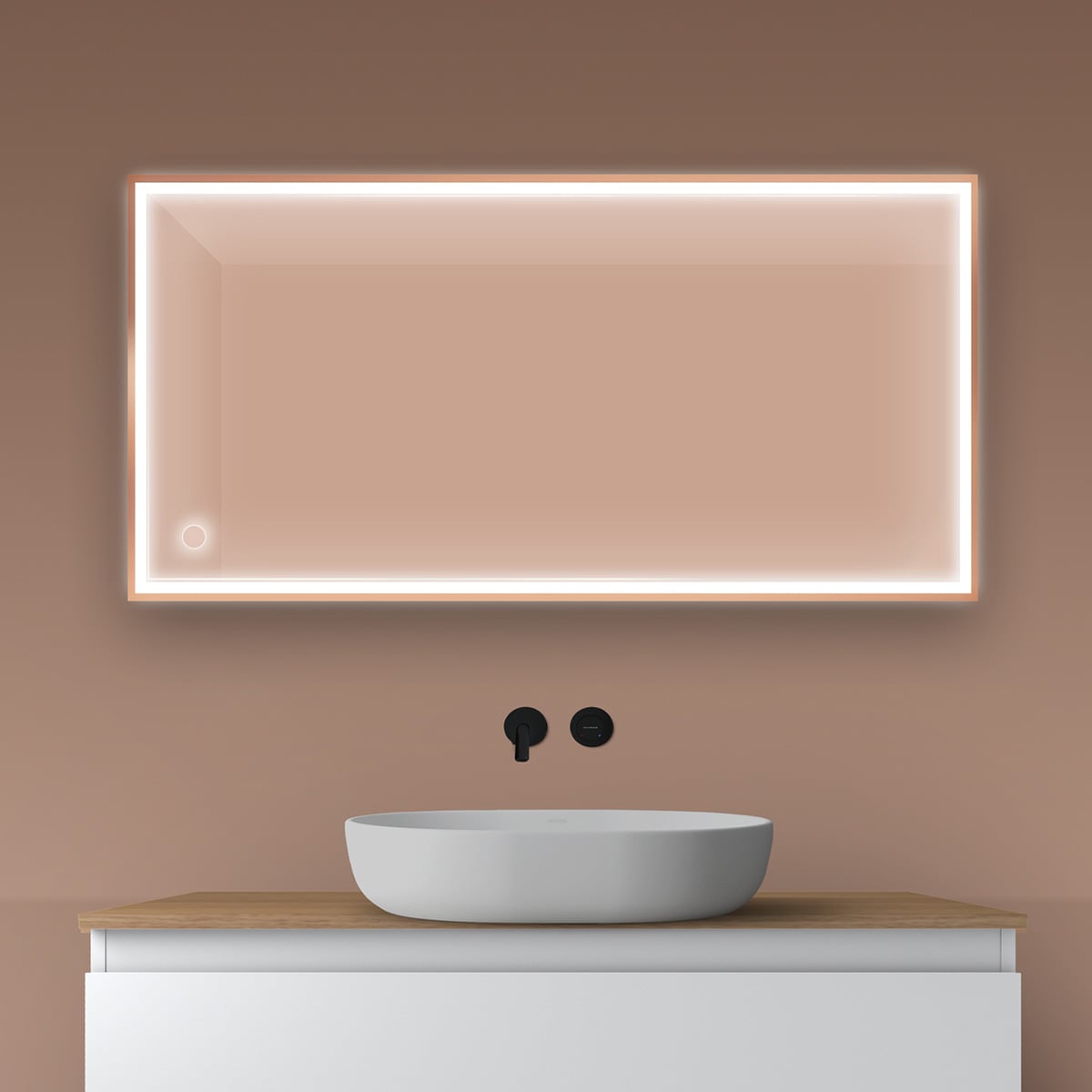 Oltens Nordlis espejo 60x120 cm rectangular con iluminación con lámina calefactora 64107610