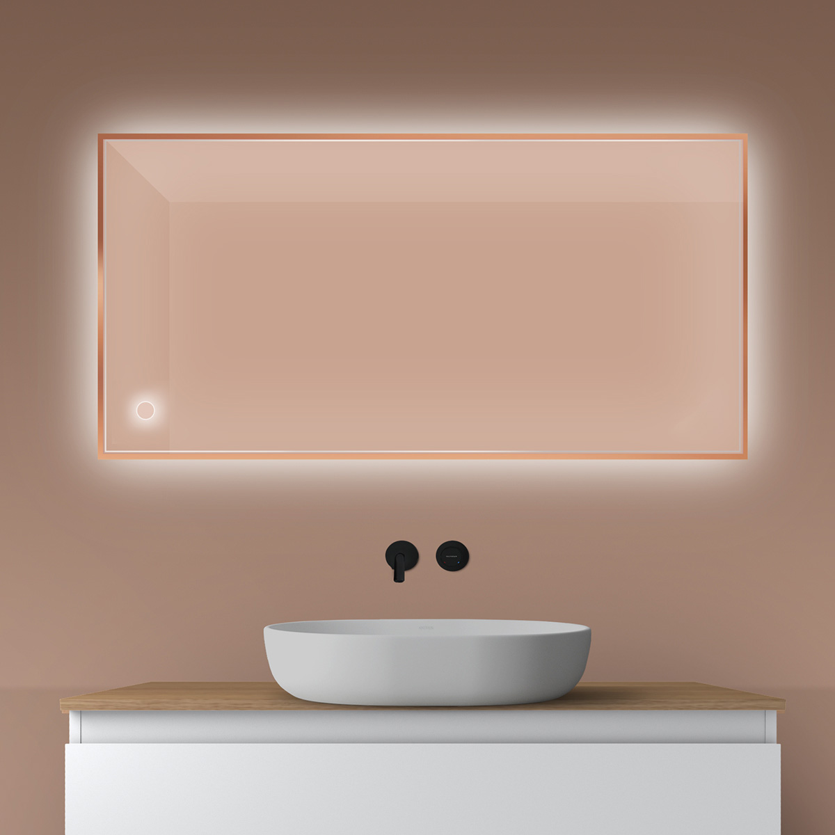 Oltens Nordlis espejo 60x120 cm rectangular con iluminación con lámina calefactora 64112610