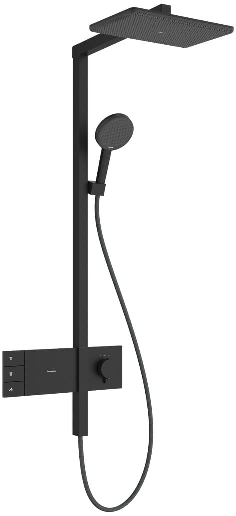 Hansgrohe Raindance Alive Q conjunto de ducha a pared con termostato con rociador con efecto lluvia negro 24590670