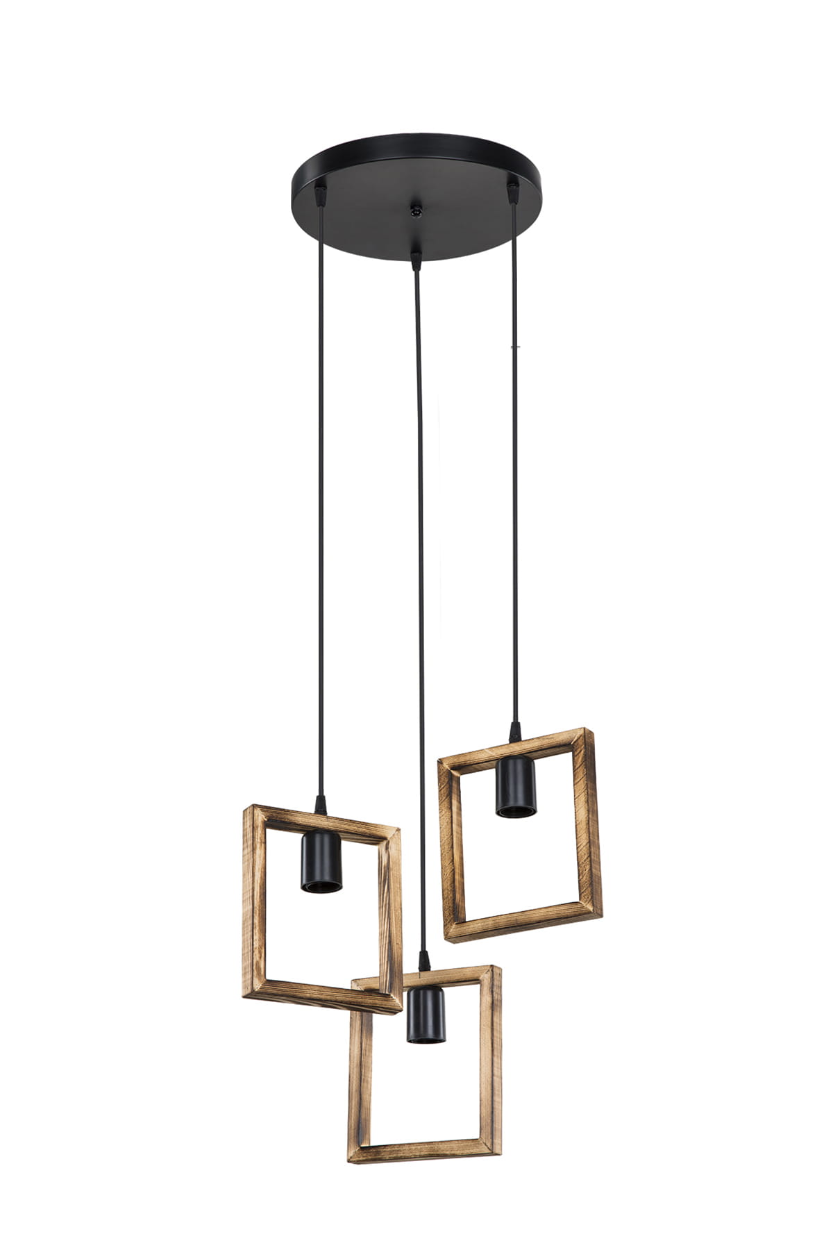 Zuma Line Atria lámpara colgante 3x20 W negro-madera ASZ.1678
