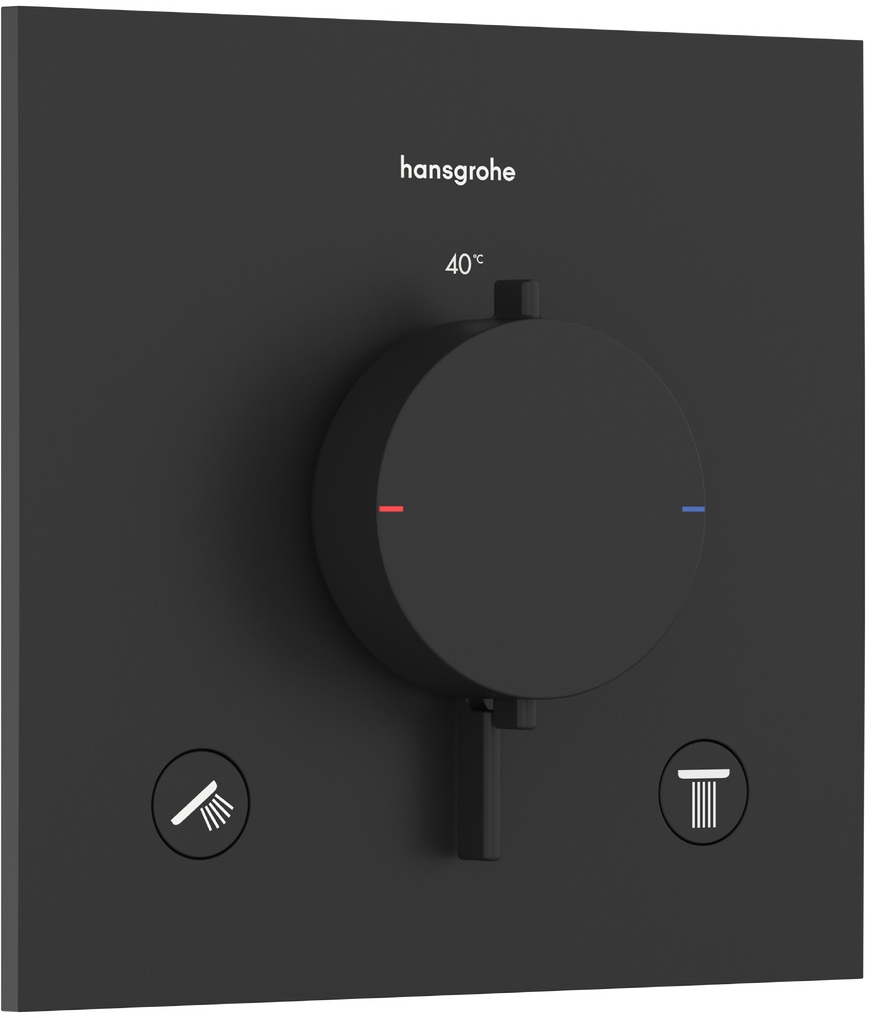 Hansgrohe Ecostat Comfort E grifo de bañera y ducha empotrado con termostato negro 33711670