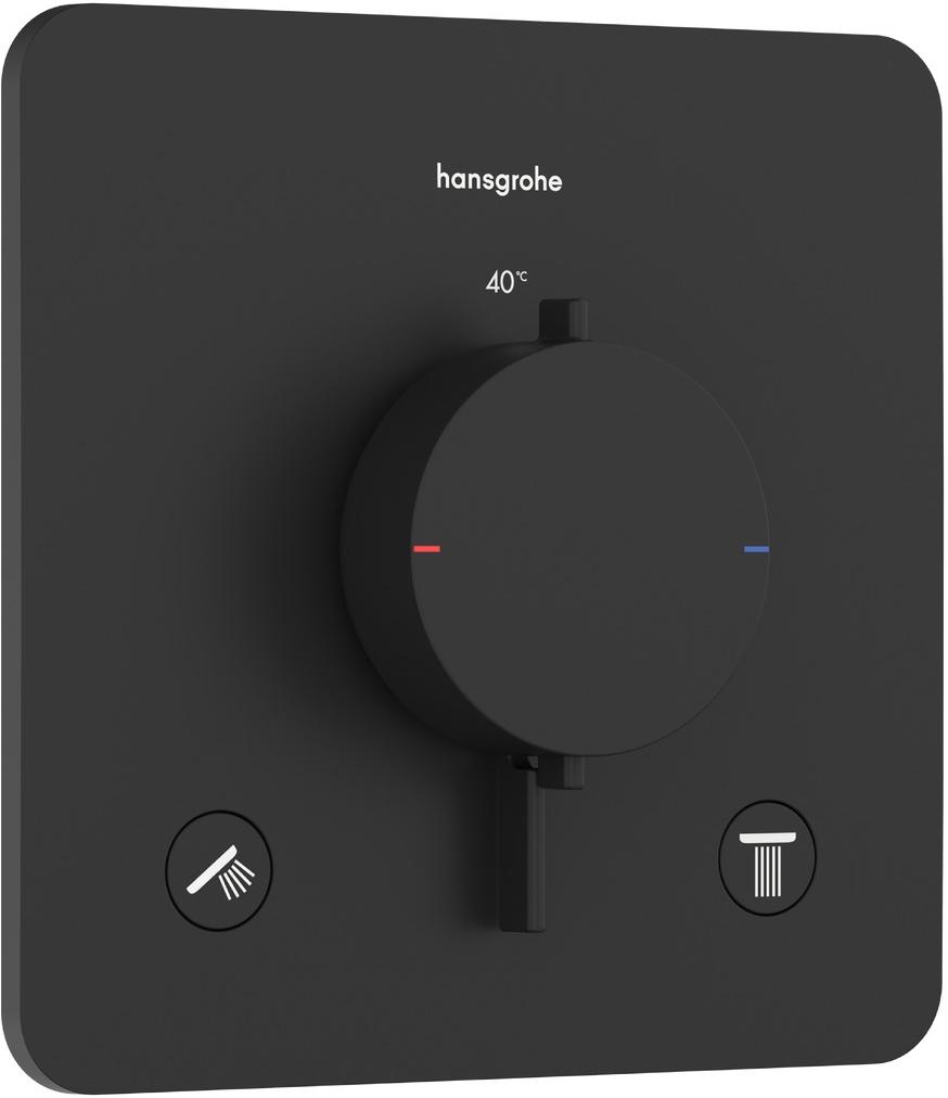 Hansgrohe Ecostat Comfort Q grifo de bañera y ducha empotrado con termostato negro 33713670