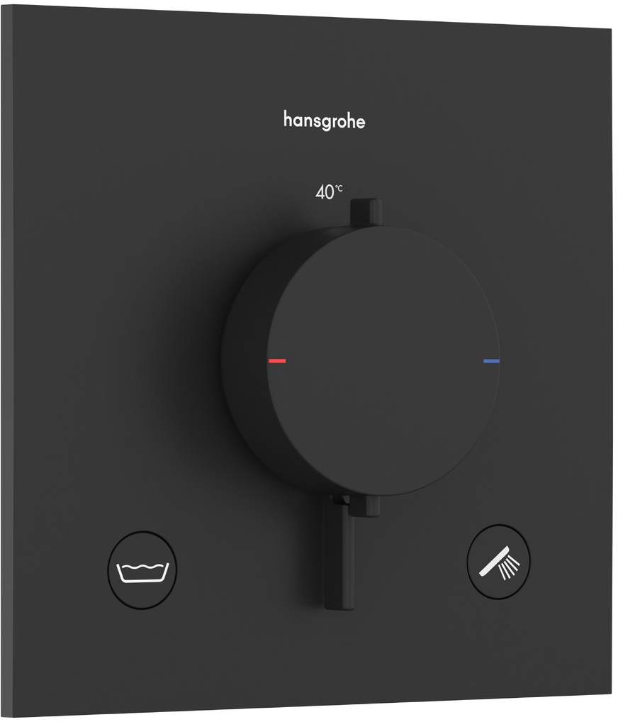 Hansgrohe Ecostat Comfort E grifo de bañera y ducha empotrado con termostato negro 33716670