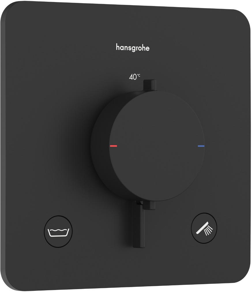 Hansgrohe Ecostat Comfort Q grifo de bañera y ducha empotrado con termostato negro 33717670