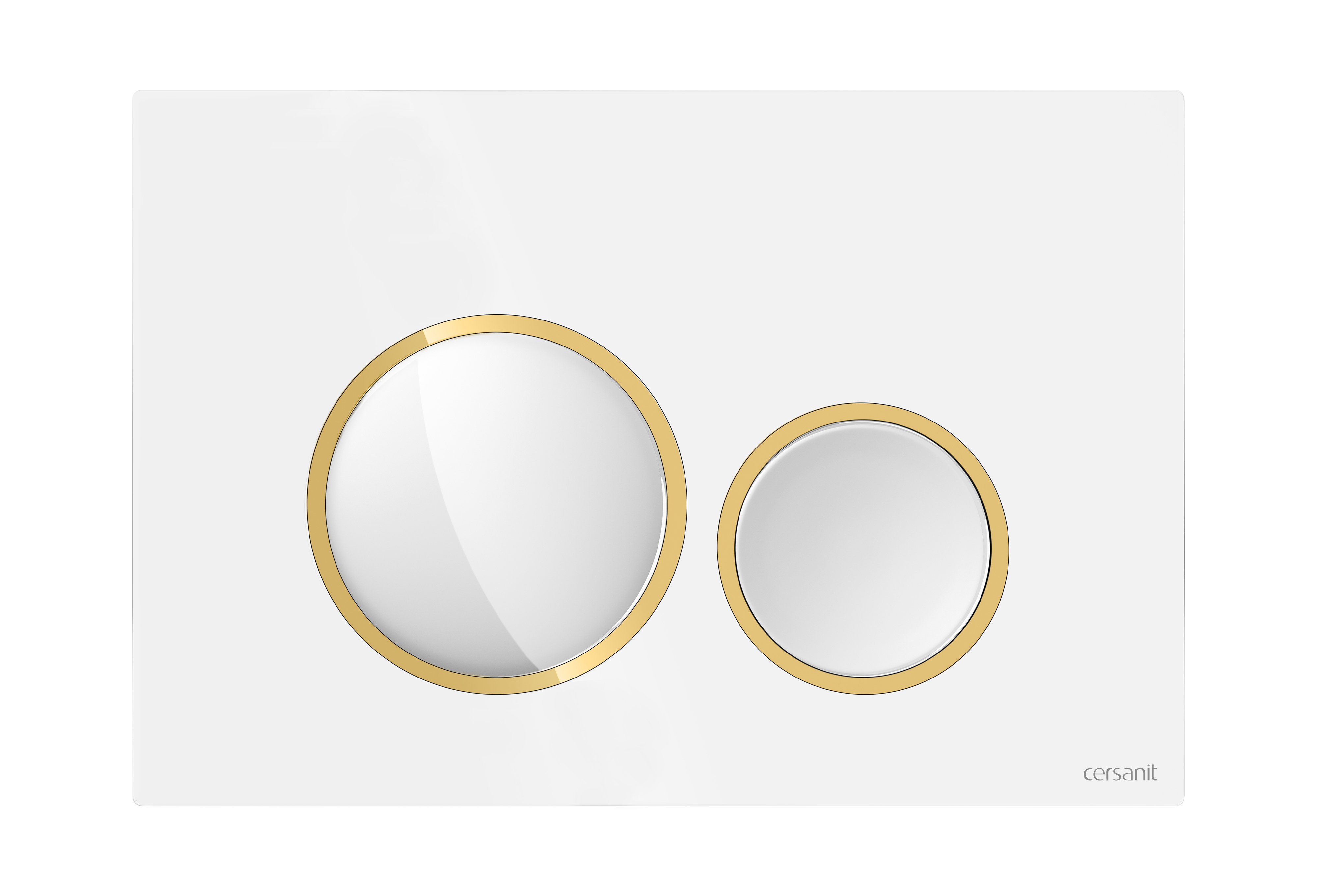Cersanit Luna botón de descarga para WC blanco-oro K97-0629