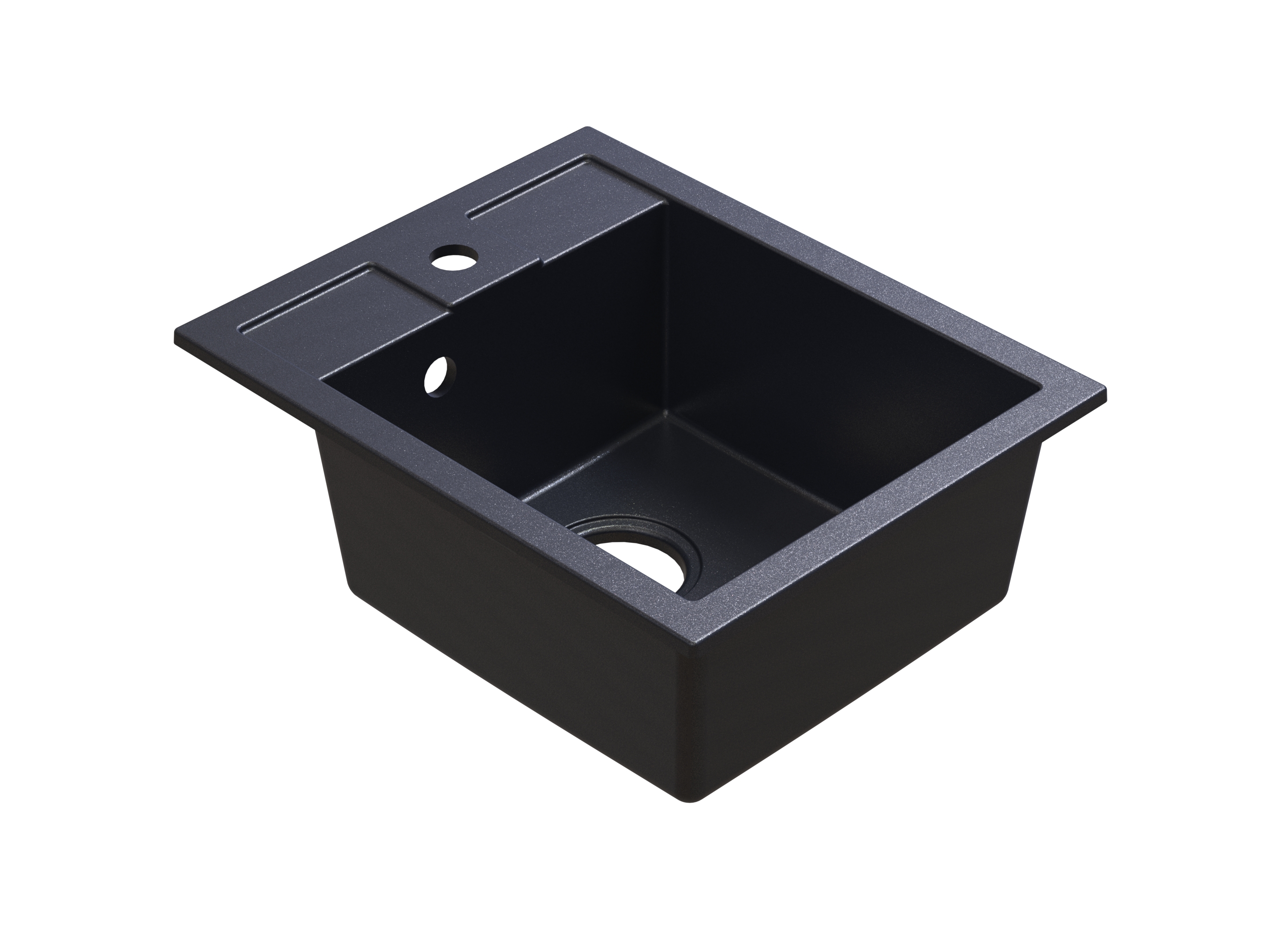 Berg Solo fregadero de granito 50x40 cm negro-gris/grafito/ónix ZHB14103