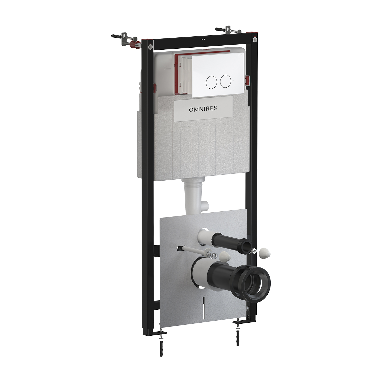 Omnires Flush Set Strongframe + Minimal marco empotrado con pulsador para inodoro suspendido STFWC1MRBP