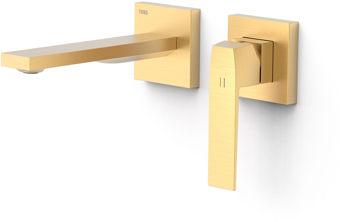 Tres Slim Exclusive grifo para lavabo empotrado oro 20230021OM