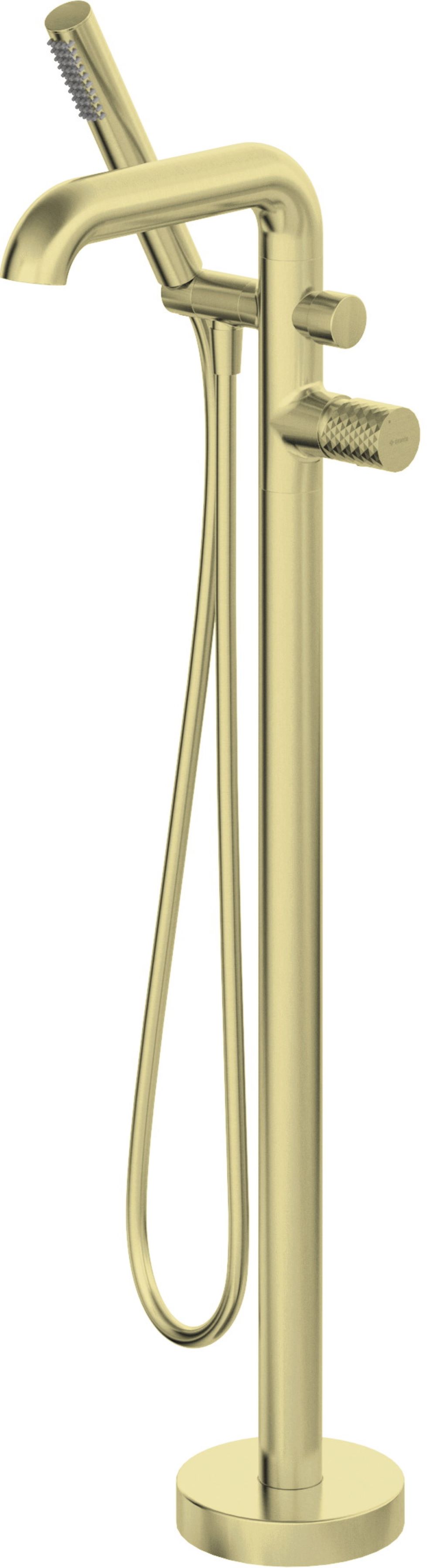 Deante Silia Hexa grifo de bañera y ducha en suelo oro BHS_R17M