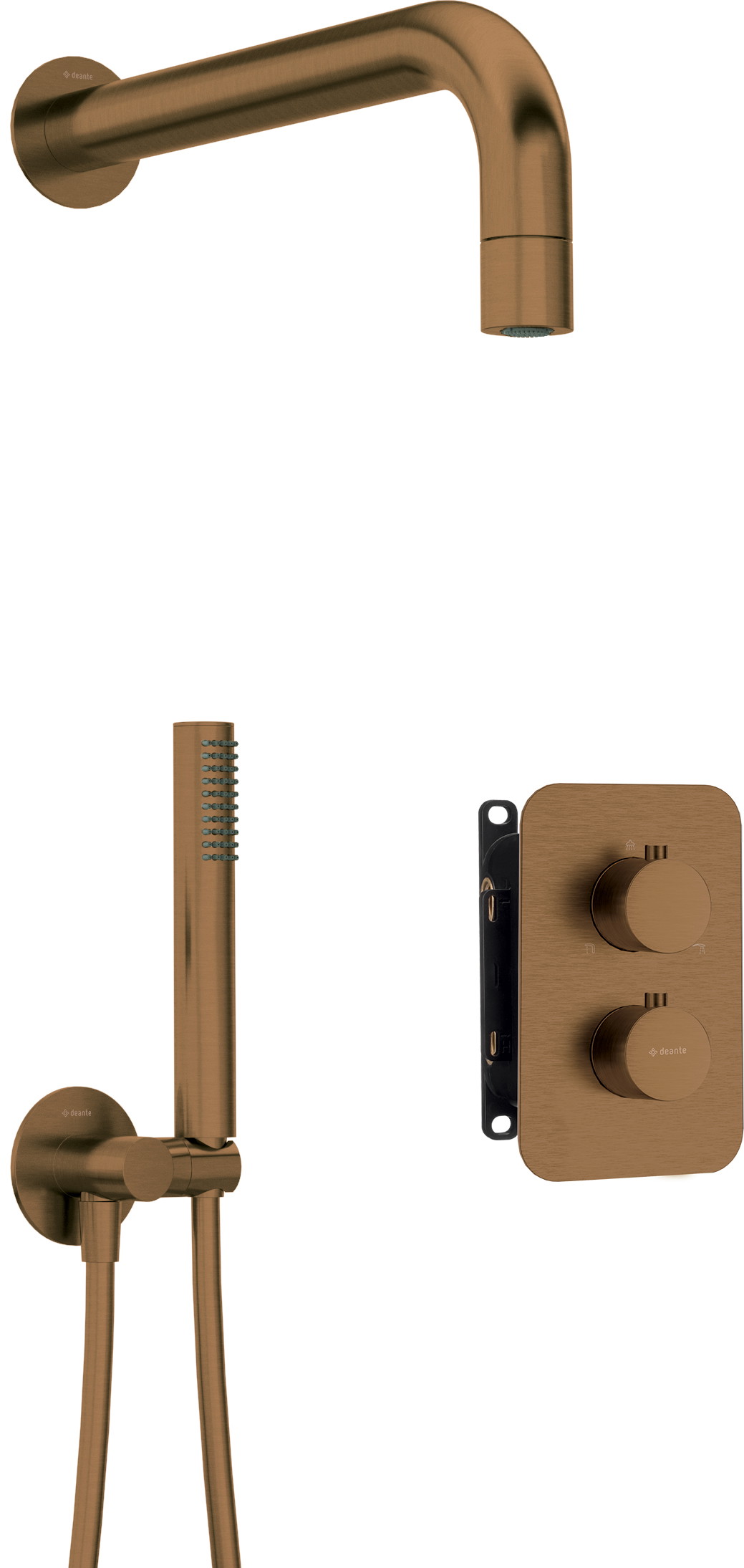 Deante Box conjunto de ducha empotrado con termostato con rociador con efecto lluvia || BXYZCEBT