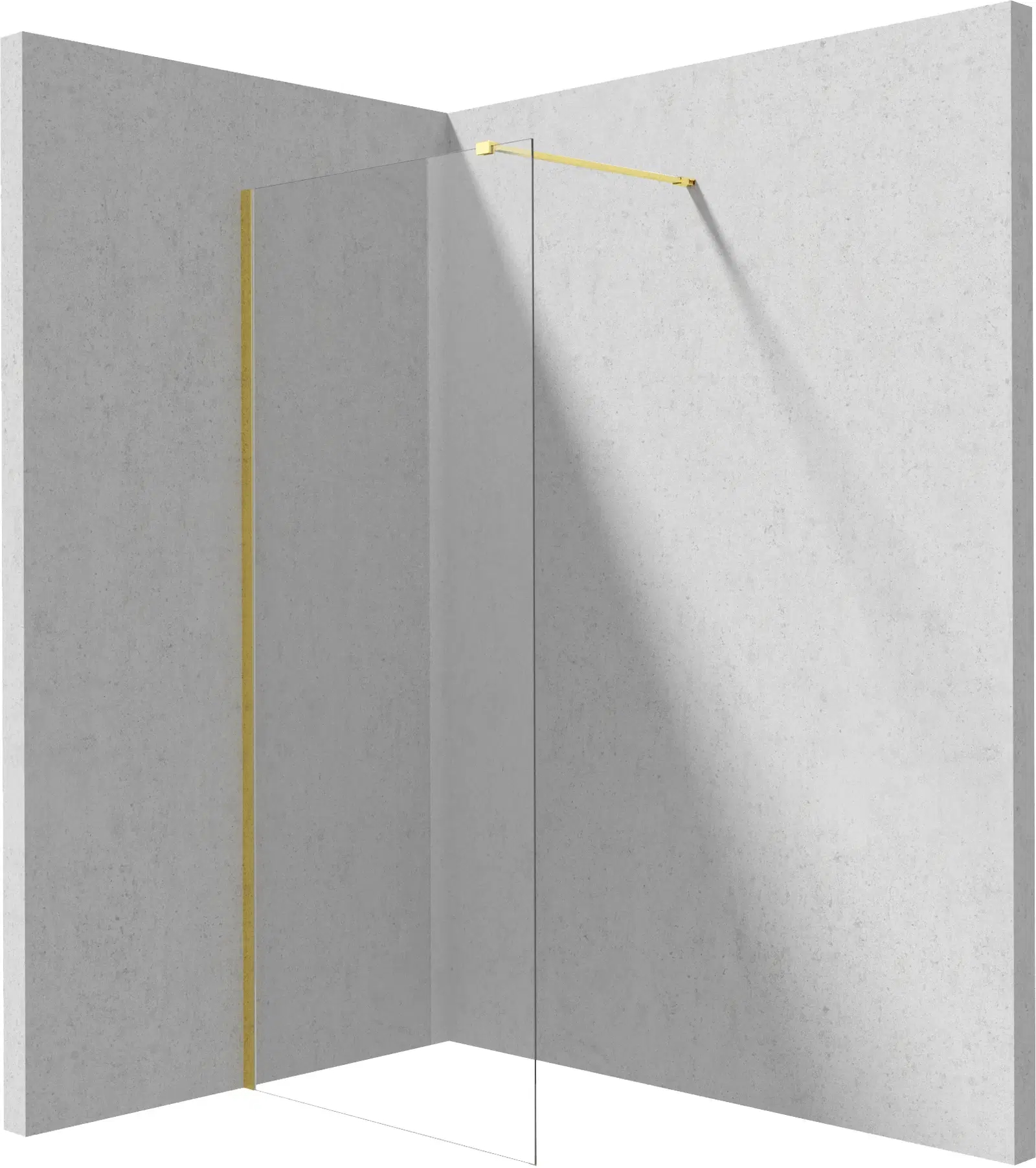 Deante Prizma mampara de ducha walk-in 120 cm oro brillante/vidrio transparente KTJ_Z32P