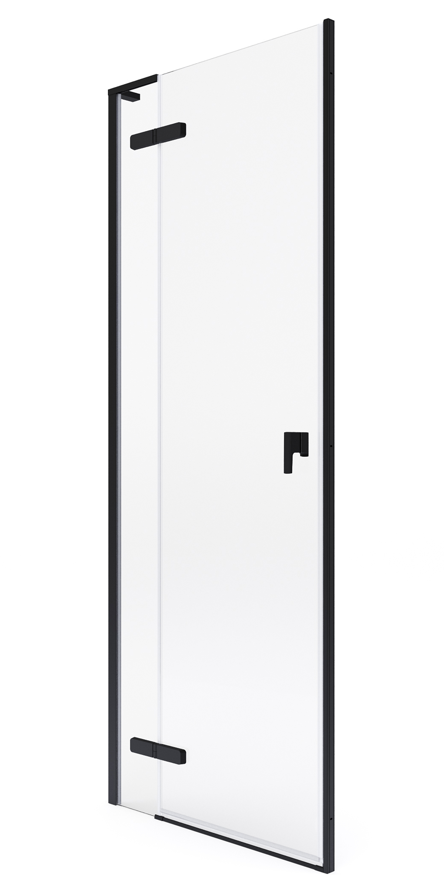 Roca Metropolis-N puerta de ducha 100 cm oscilante negro mate/vidrio transparente AMP0810016M