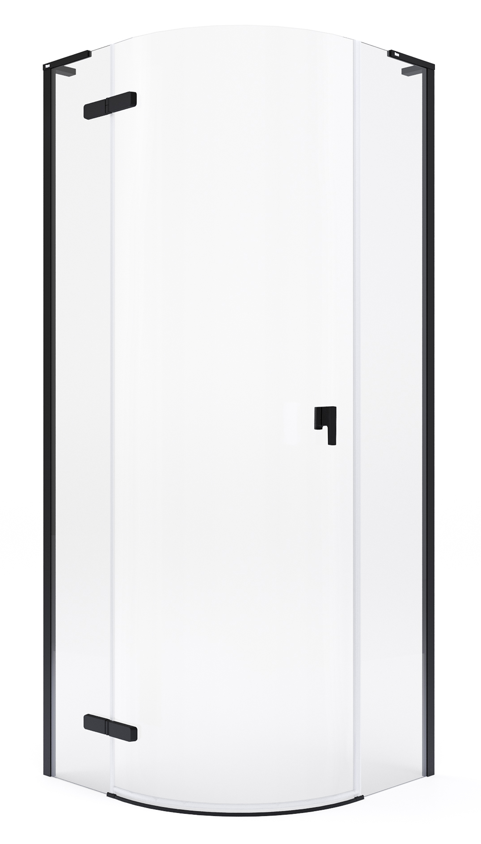 Roca Metropolis-N cabina de ducha 90x90 cm semicircular negro mate/vidrio transparente AMP1009016M