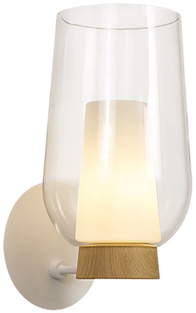 Mantra Nora lámpara de pared 1x20 W blanco-transparente-madera 8280