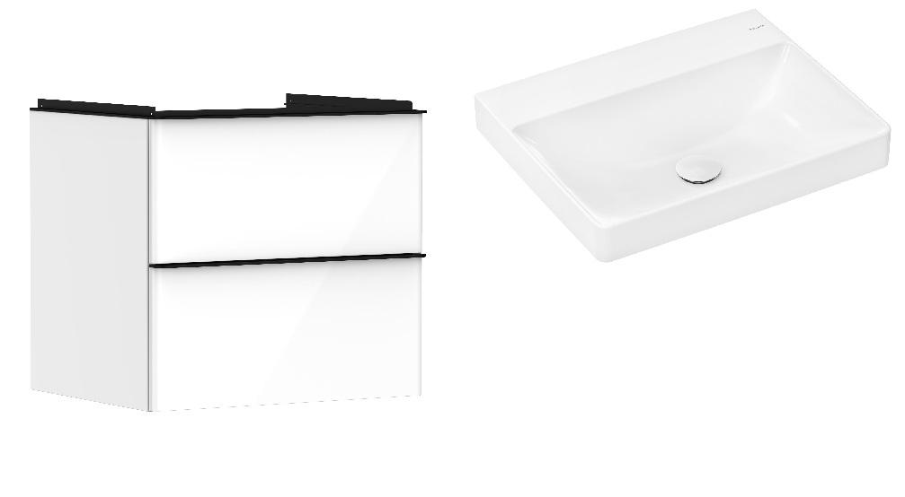 Conjunto armario Hansgrohe Xelu Q 54023670, lavabo Hansgrohe Xelu Q 61017450