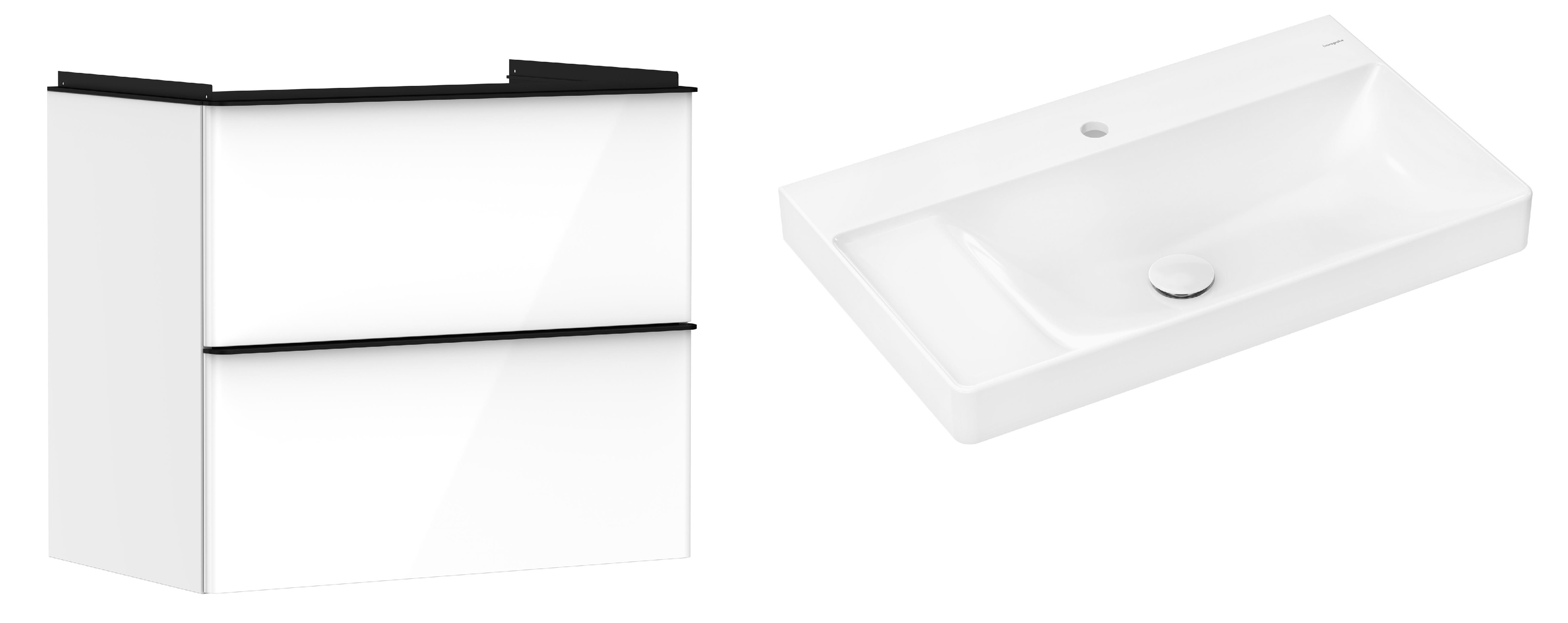 Conjunto armario Hansgrohe Xelu Q 54027670, lavabo Hansgrohe Xelu Q 61030450