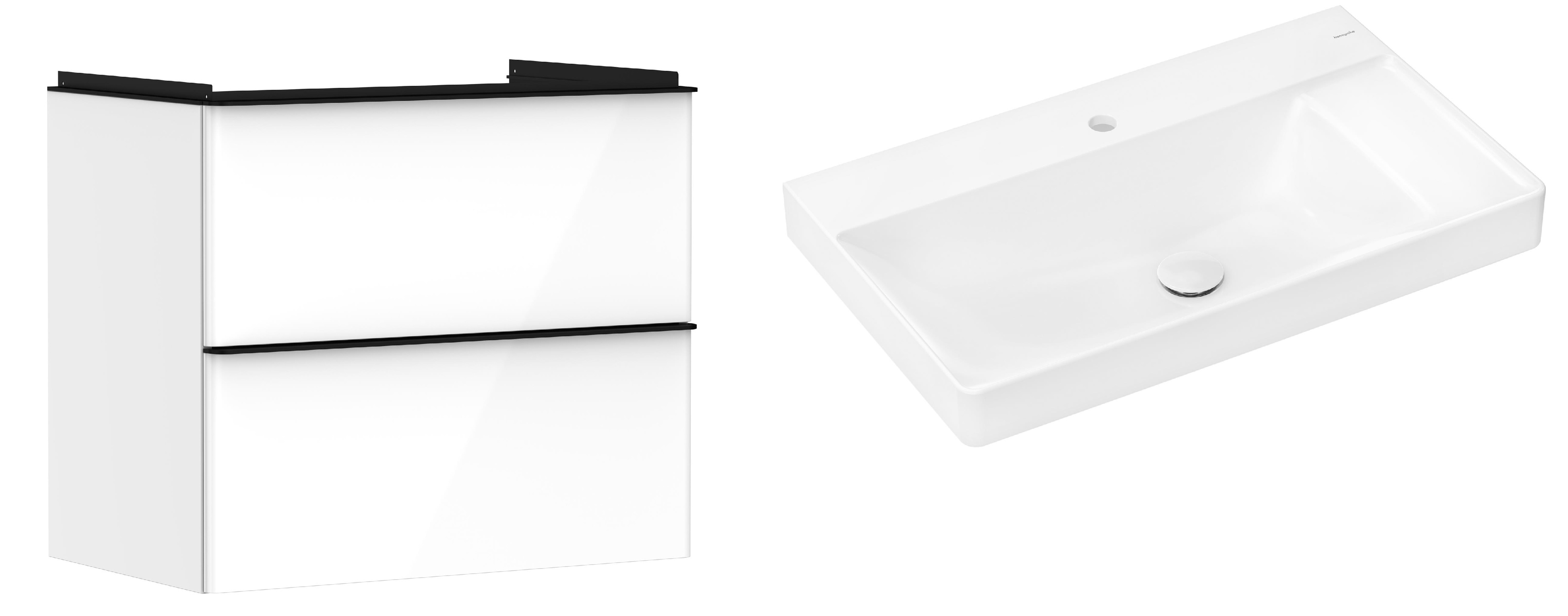 Conjunto armario Hansgrohe Xelu Q 54027670, lavabo Hansgrohe Xelu Q 61024450